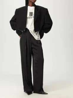 T-shirt in cotone con stampa logo Balenciaga