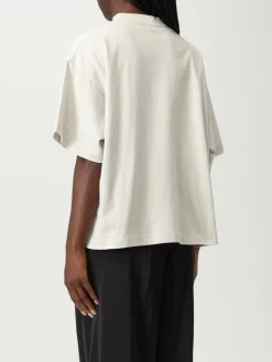 T-shirt in cotone con stampa logo Balenciaga