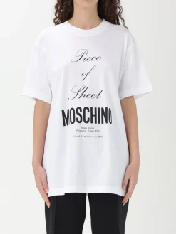 T-shirt in cotone con stampa slogan Moschino Couture