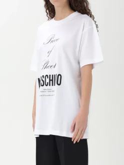 T-shirt in cotone con stampa slogan Moschino Couture