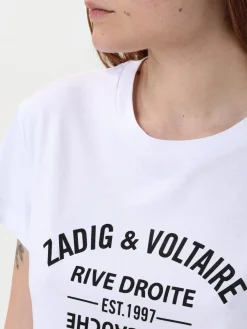 T-shirt in cotone con stampa logo Zadig & Voltaire