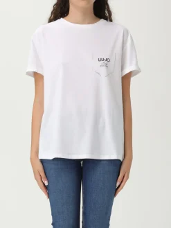T-shirt in cotone con strass Liu Jo
