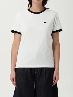 T-shirt in cotone organico con mini logo Karl Lagerfeld
