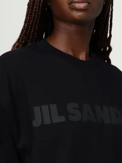 T-shirt in cotone over con logo Jil Sander