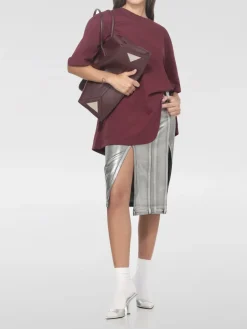 T-shirt in cotone over con logo ricamato The Attico