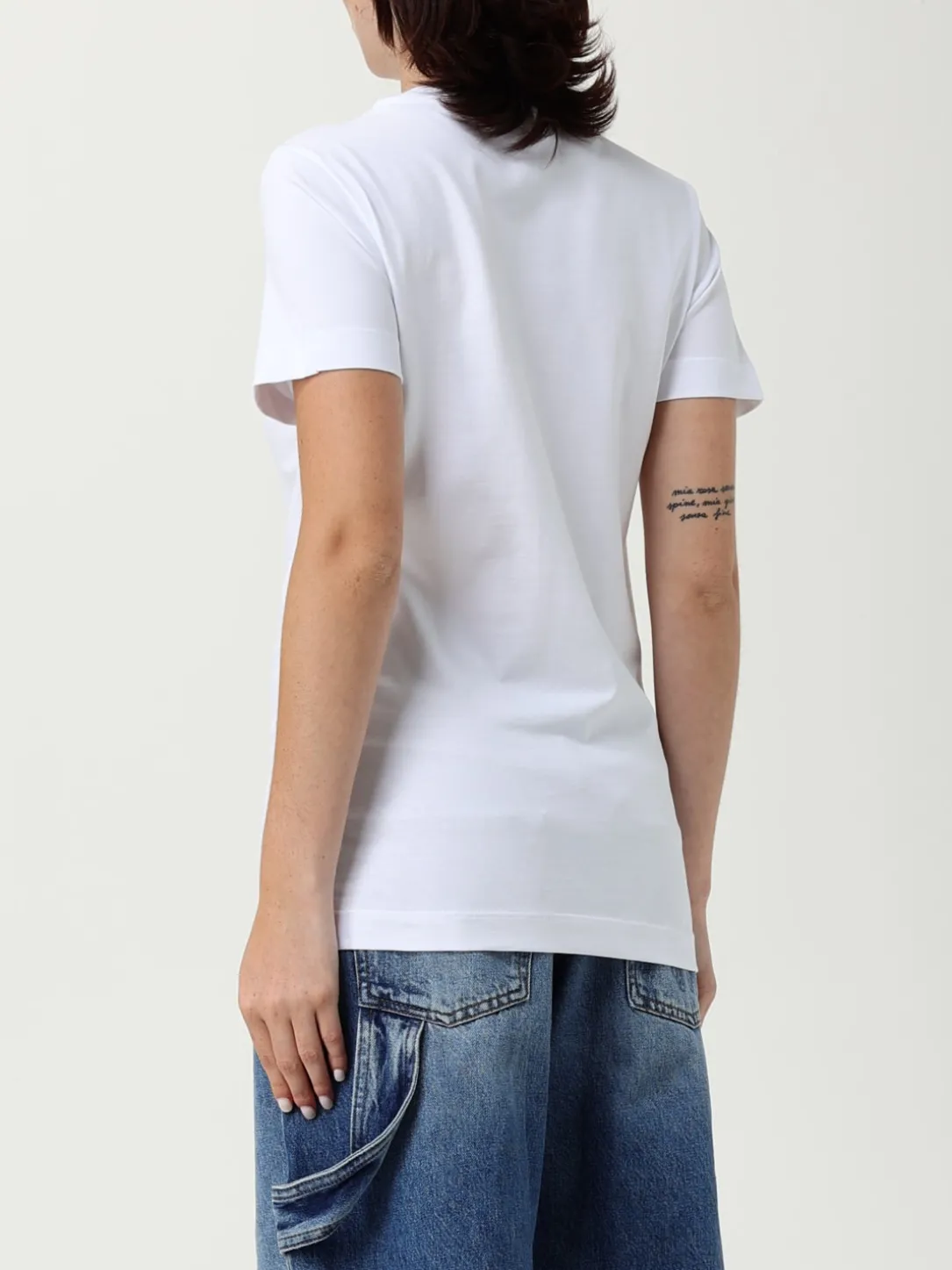 T-shirt in jersey con logo Pinko