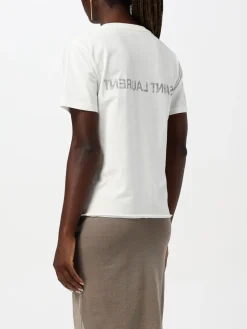 T-shirt in jersey con logo Saint Laurent