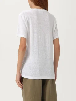 T-shirt in lino con logo Isabel Marant Etoile