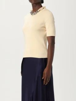 T-shirt in misto cotone con maglia metallica Rabanne