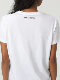 T-shirt Karl Lagerfeld in cotone con strass