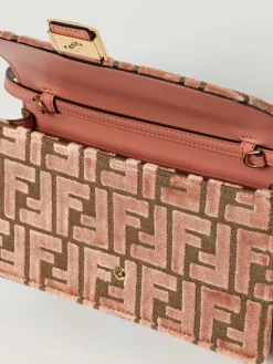 Wallet On Chain Baguette Fendi in cotone e ciniglia