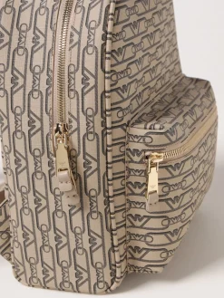 Zaino Emporio Armani in cotone spalmato con monogram all over