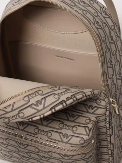 Zaino Emporio Armani in cotone spalmato con monogram all over