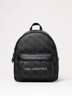 Zaino Karl Lagerfeld in pelle sintetica a grana con logo all over