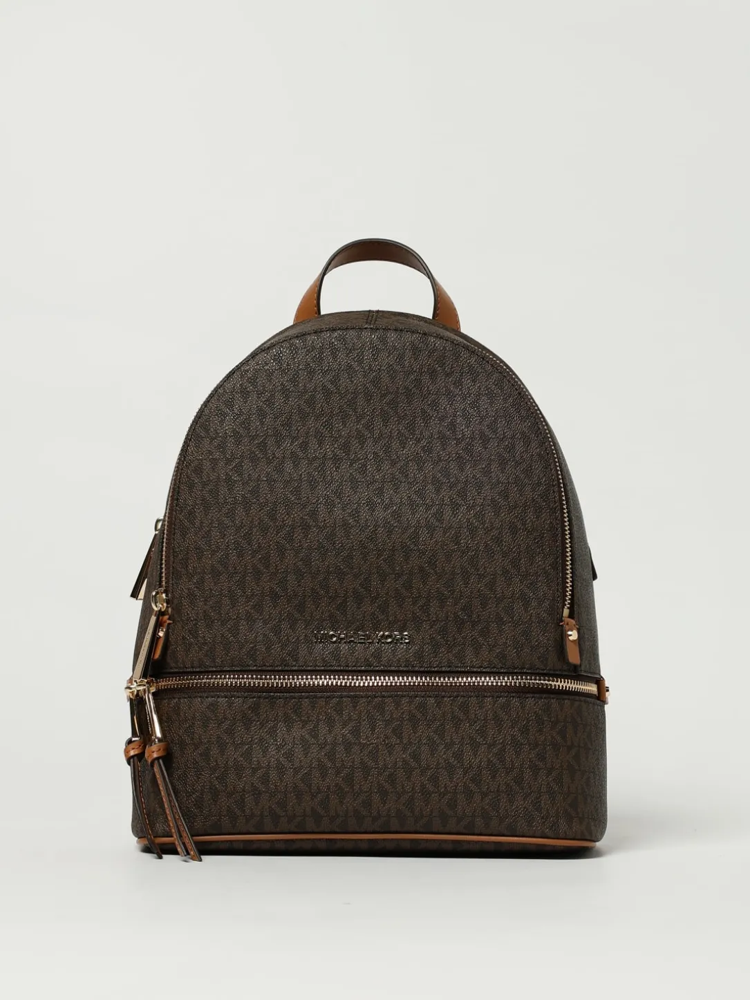 Zaino Rhea Medium Michael Kors in cotone spalmato con monogram all over