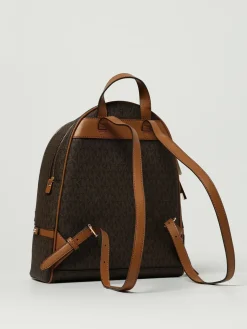 Zaino Rhea Medium Michael Kors in cotone spalmato con monogram all over