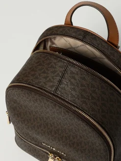 Zaino Rhea Medium Michael Kors in cotone spalmato con monogram all over