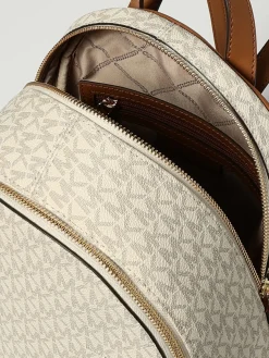 Zaino Rhea Medium Michael Kors in cotone spalmato con monogram all over