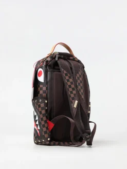 Zaino Shark Classic Sprayground in cotone spalmato saffiano con fettucce e borchie